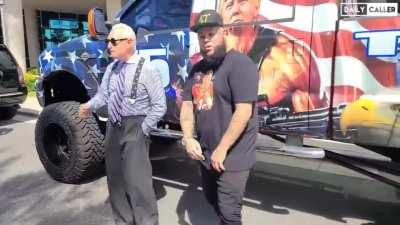 Flashback: Roger Stone dances while no-talent pro-Trump rapper sings off key that tRuMp wOn in front of a picture of Trump as Rambo. Peak cringe.