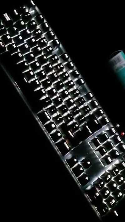 This is what my keyboard looks like when fighting Moon Lord. God bless them for adding Chroma support!