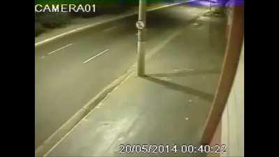 Car crashes into pole