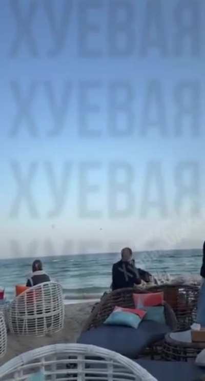 Ukrainian civilians on the beach in Odesa watched their air defense shooting down Iranian/Russian 