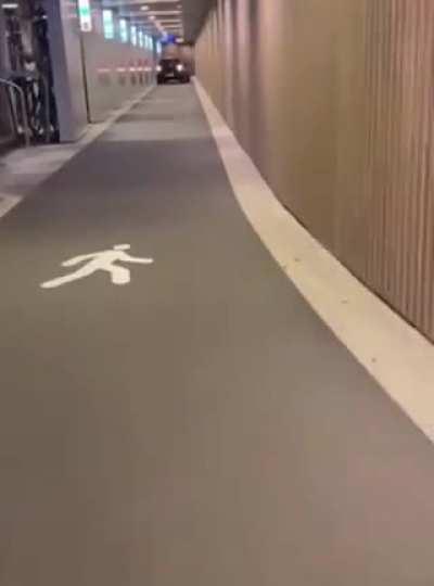 This woman drove into a bicycle storage building in Utrecht, the Netherlands, got stuck, and then can't work out how to reverse all the way out.