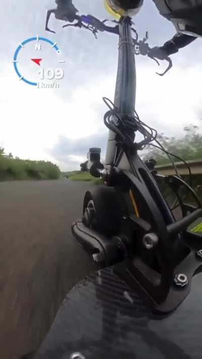 going 110 km\h on a scooter 