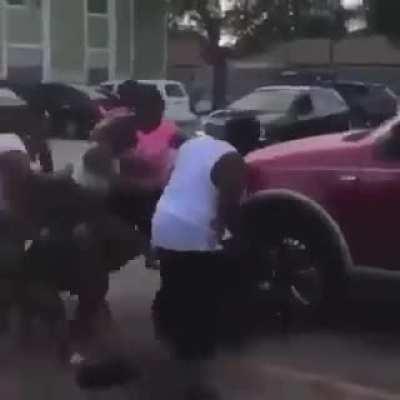 Woman with baseball bat takes on much bigger guy