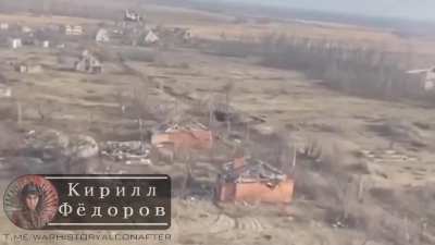Ru pov: View of Avdiivka from a helicopter