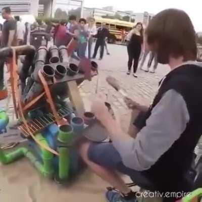 Man is proof you don't need fancy instruments to make music