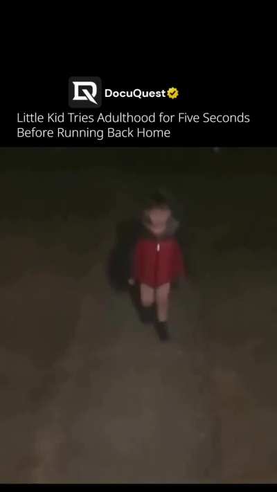 Kid goes outside alone at night to prove he’s grown up