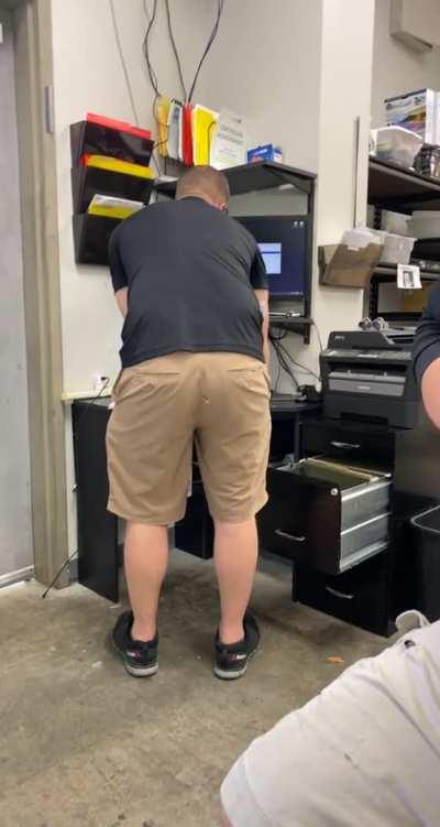 Dude's pants must be made of paper