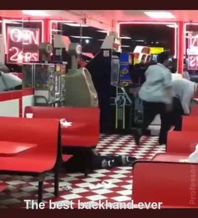 HMFT after I take an absolute wicked backhand!