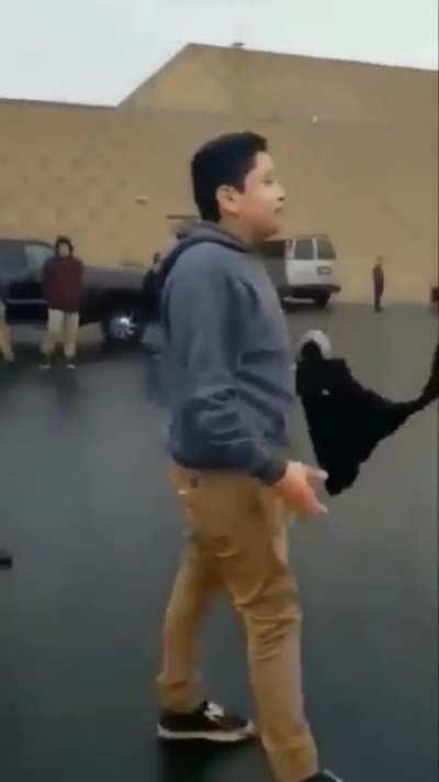 Old fight but these two kids fought over a hoodie they both found