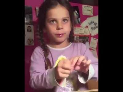 She is trying to do magic..