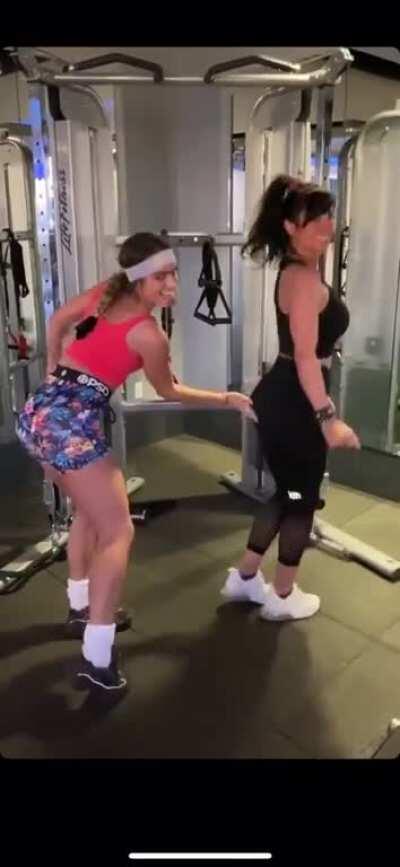 Spanking her mums ass