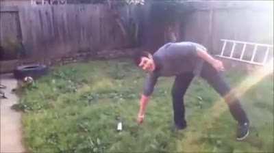 Man vs paint can (battle with knives)