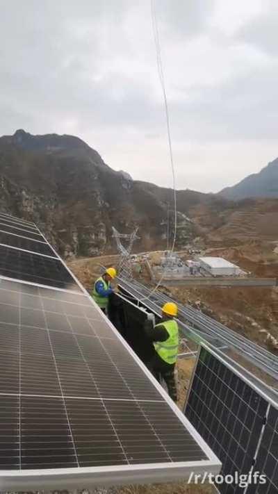 Drone delivery of solar panels