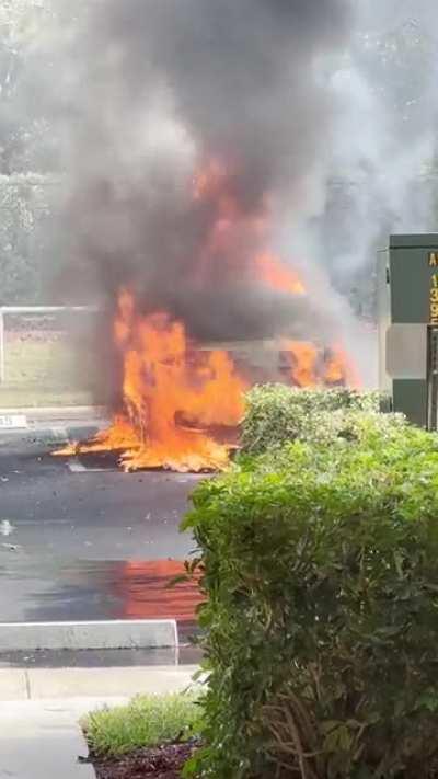 I heard a loud bang, and started to smell smoke, this is what I walked down to find.