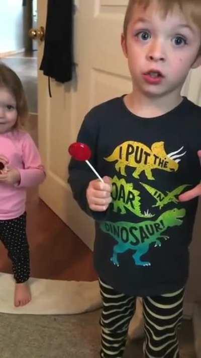 His little sister says the “F” word!