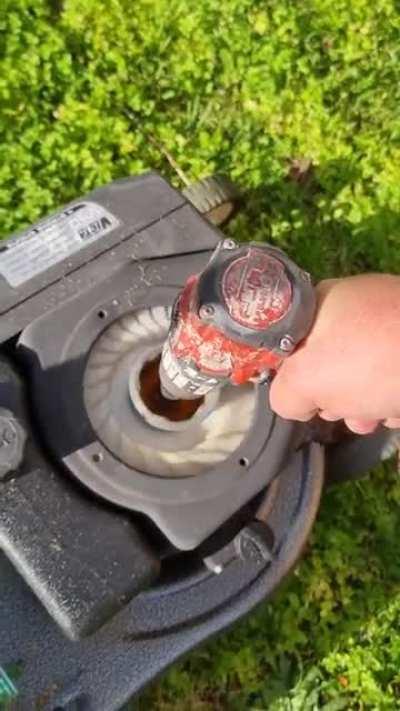 not sure if this counts, pull start on the mower broke, so i just start it was a drill and socket now