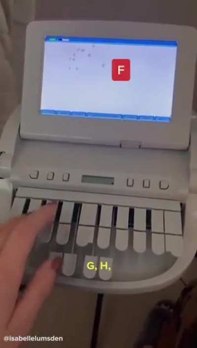 Stenotype machine that is used by stenographer in court