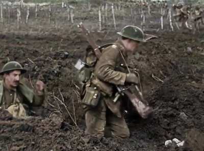 Another colored footage of WW1 British soldiers from the documentary film 