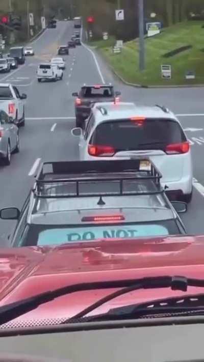 Truck hood that's taller than a Subaru. Imagine if that vehicle hit a pedestrian...