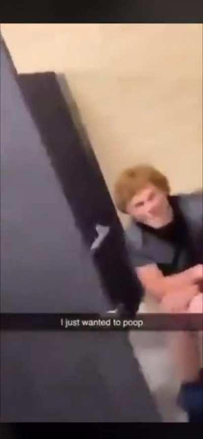 All he wanted to do was poop in peace