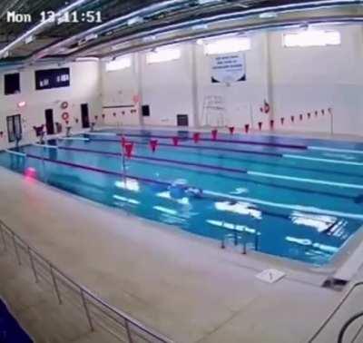 This is the view of a pool during the effects of the earthquake that hit Turkey and Syria on February 6th, 2023.