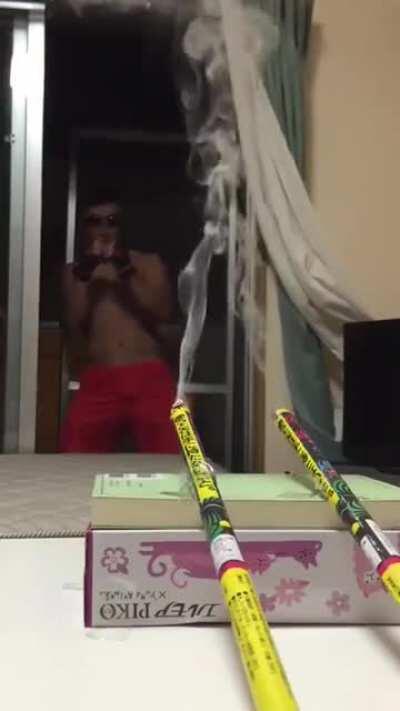 Practicing your boxing via slipping fireworks