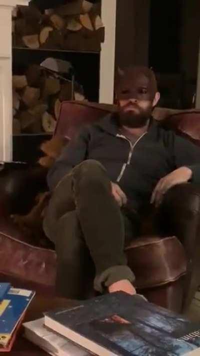 Charlie Cox Suiting up as Daredevil again.