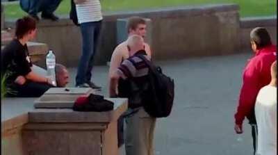 Dude tried to pick a fight with random people on the street