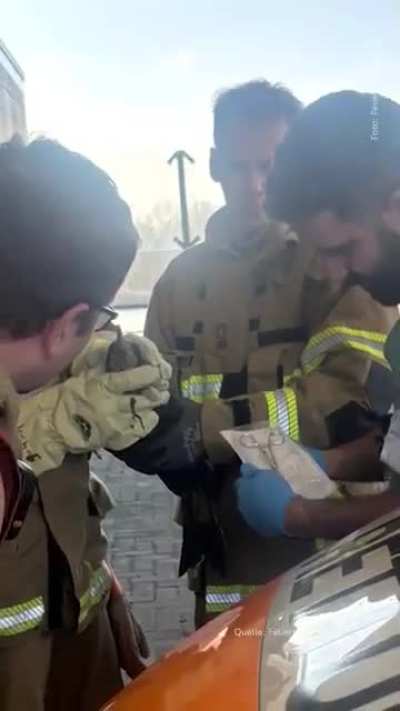 Injured Cormorant pecks at Emergency Room glass door till they let him in - Fire Department and ER staff remove fishing hooks from his beak and release him