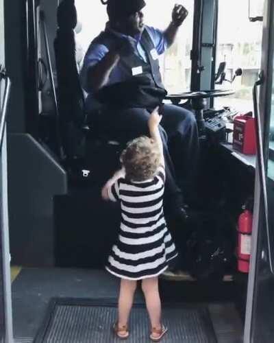 The baby told the bus driver that this was her favorite song so he turned the music up so they could dance