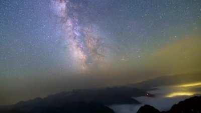 Milkyway Timelapse - Earth rotation - Pic du Midi, Pyrénées, France