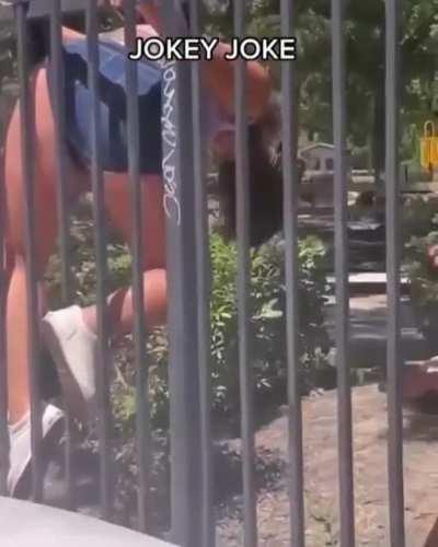 WCGW Try to jump over the fence