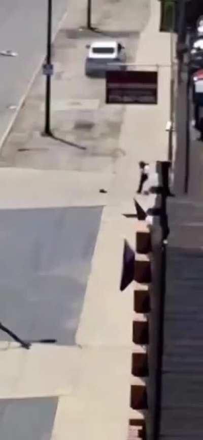 Dude throws rocks at car, instantly regrets it