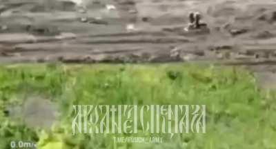 RU POV: Ukrainian MRAP lost it's crew member.