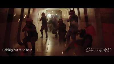 Cross post from r/StarWars. The heroic Lord Vader defends himself from a gang of rebels: