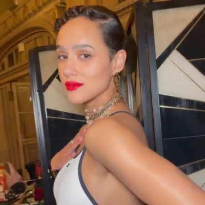 Showing off her look for an Event 