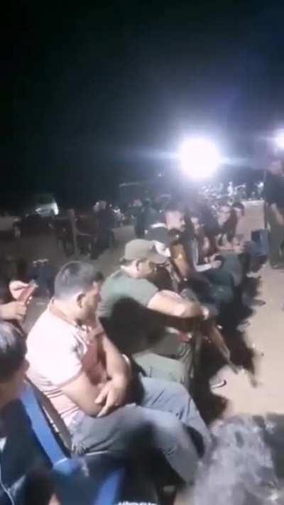 One hand Larry trying to be a big boy