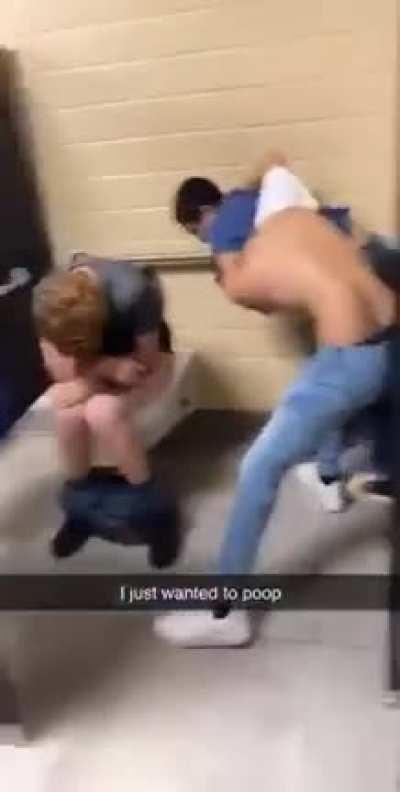Taking a poop in a public restroom... What could go wrong?