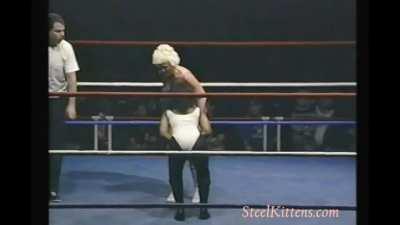 A young and inexperienced Jacqueline get a nice kick downstairs from Sandy Partlow