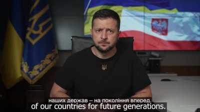 President Zelensky extends wishes in Polish to Poles on the occasion of the Polish Army holiday. [ENG] subtitles made by me.
