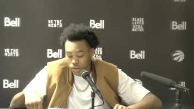 [Highlight] Post Game interview - Scottie Barnes’ thoughts on the Caleb Martin foul.