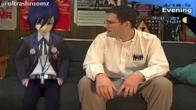 Finally the main character in persona 3 meets his hero caw caw