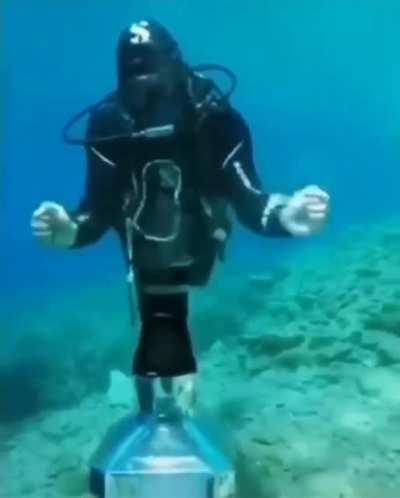 Water ring creates enough force to unscrew bottle.