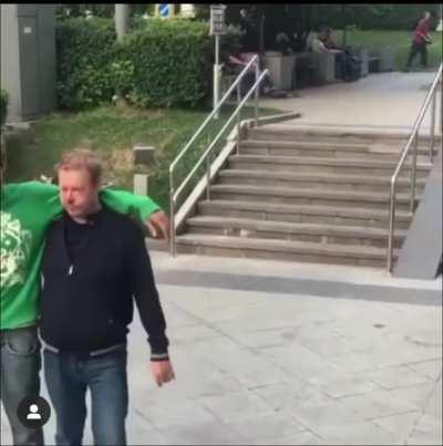 Let me just slide down some stairs real quick