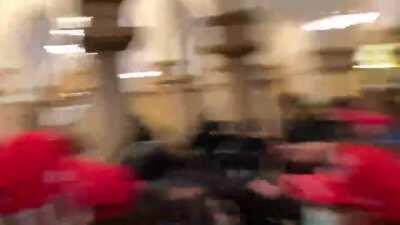 Protestors clash with senate police inside the Capital Hill