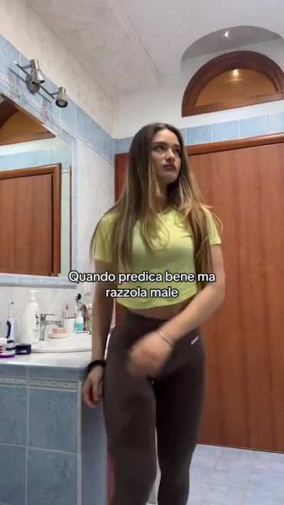 Crazy how she jumps in there and dances.