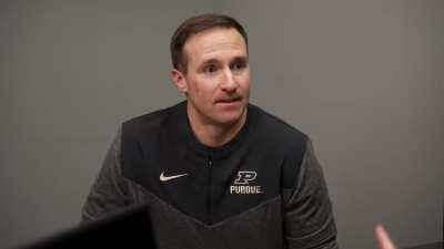 Drew Brees' first day at his new job