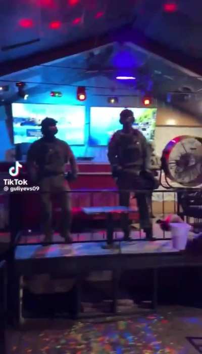 A Charleston restaurant is raided by armed men in full U.S. military gear. Possibly ICE, but no one can verify as they're wearing no badges and no IDs
