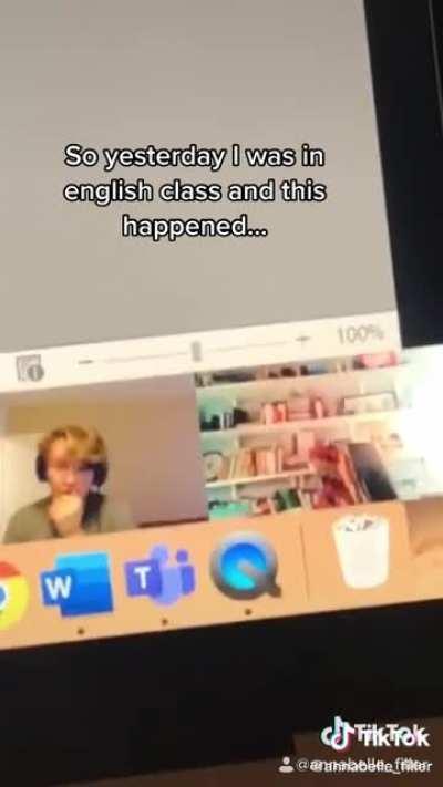 Virtual English class freakout 🔥
