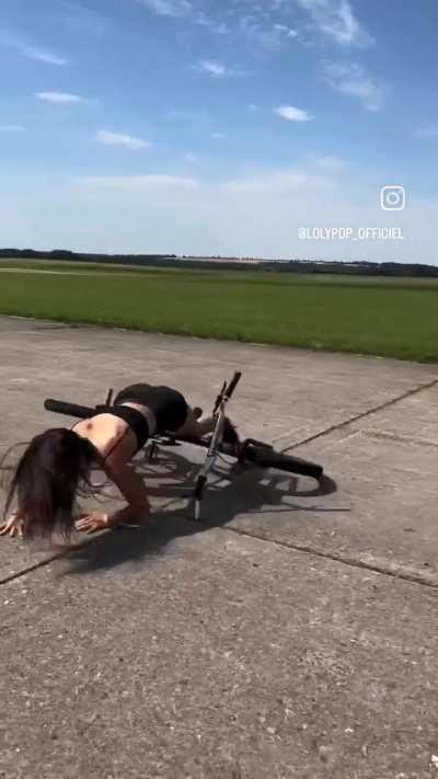 Bike wheel to the cooch